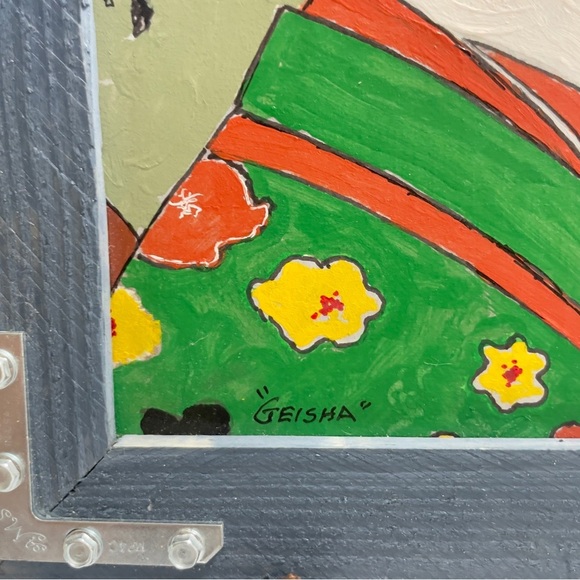 Hand painted Acrylic, Geisha portrait 8 x 10 - Picture 4 of 6